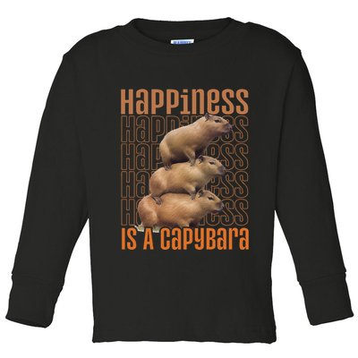 Capybara Happiness Is A Capybara Toddler Long Sleeve Shirt