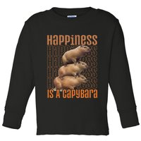 Capybara Happiness Is A Capybara Toddler Long Sleeve Shirt
