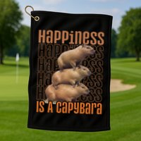 Capybara Happiness Is A Capybara Golf Towel