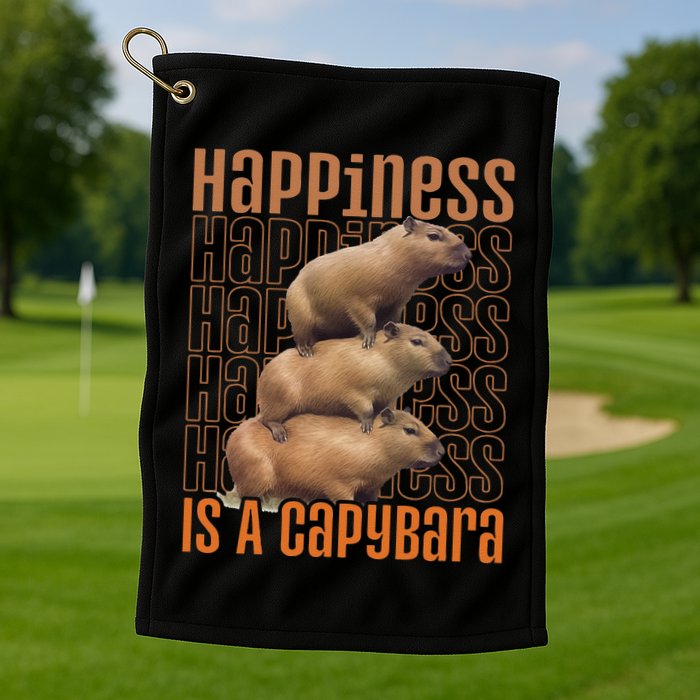 Capybara Happiness Is A Capybara Golf Towel