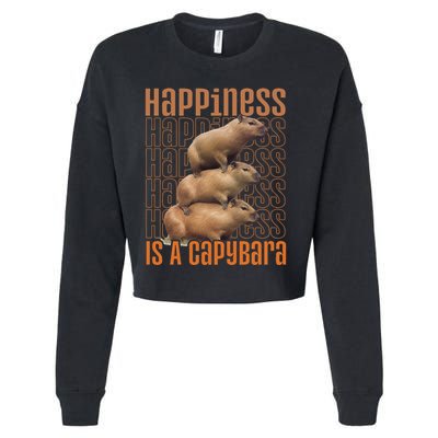 Capybara Happiness Is A Capybara Cropped Pullover Crew
