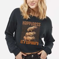 Capybara Happiness Is A Capybara Cropped Pullover Crew