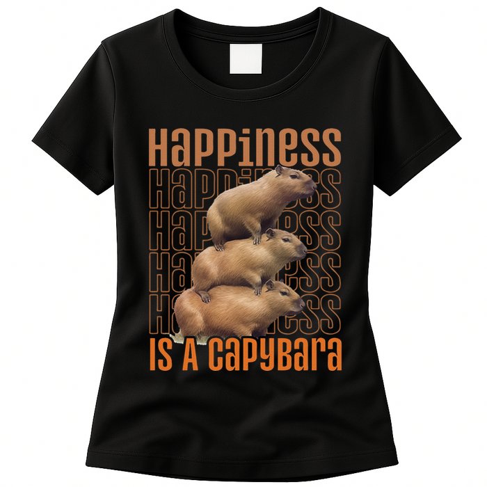 Capybara Happiness Is A Capybara Womens T-Shirt