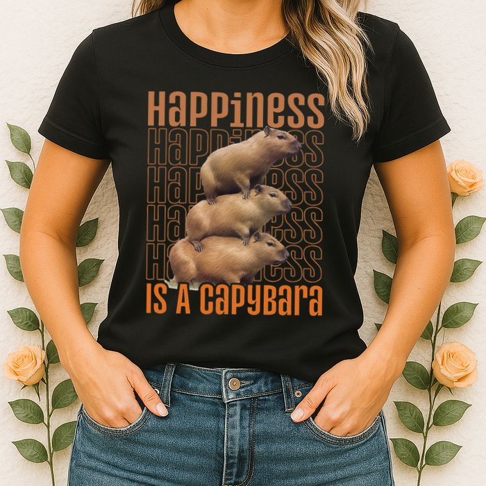 Capybara Happiness Is A Capybara Womens T-Shirt