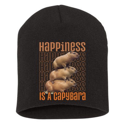 Capybara Happiness Is A Capybara Short Acrylic Beanie