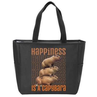 Capybara Happiness Is A Capybara Zip Tote Bag