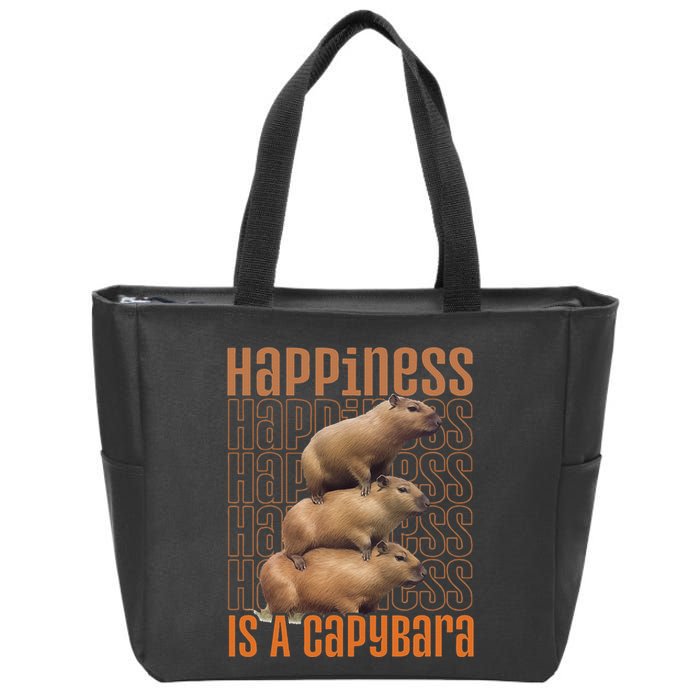 Capybara Happiness Is A Capybara Zip Tote Bag