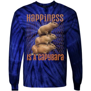 Capybara Happiness Is A Capybara Tie-Dye Long Sleeve Shirt