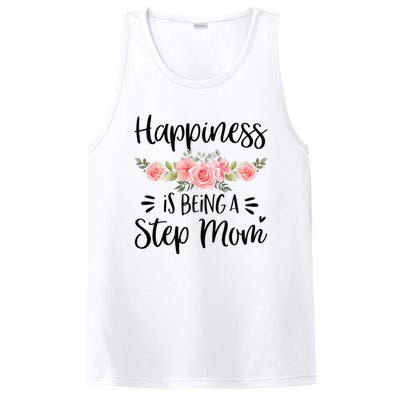 Cute Happiness Is Being A Step Mom Floral Mother's Day PosiCharge Competitor Tank