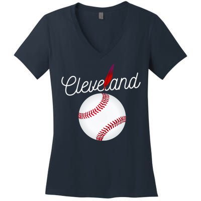 Cleveland Hometown Indian Tribe City Women's V-Neck T-Shirt
