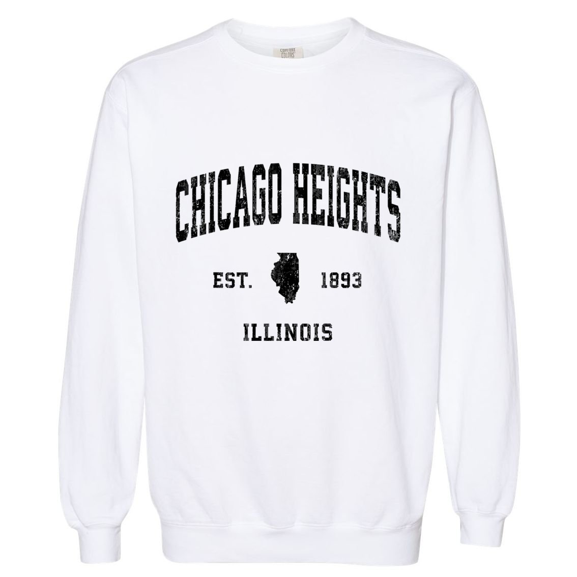 Chicago Heights Illinois Il Vintage Athletic Sports Garment-Dyed Sweatshirt