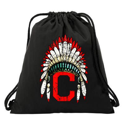 Cleveland Hometown Indian Tribe Vintage For Baseball Fans Drawstring Bag