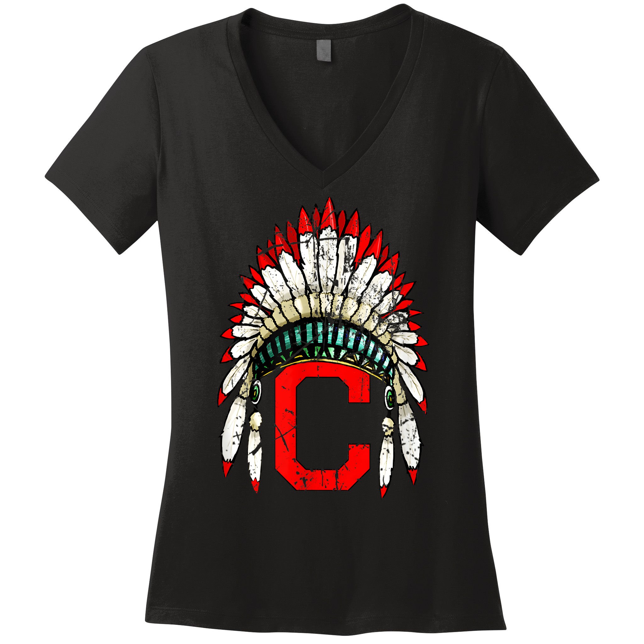 Cleveland Hometown Indian Tribe Vintage For Baseball Fans Women's V-Neck T-Shirt