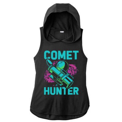 Comet Hunter I Astronomy Ladies PosiCharge Tri-Blend Wicking Draft Hoodie Tank