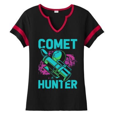 Comet Hunter I Astronomy Ladies Halftime Notch Neck Tee