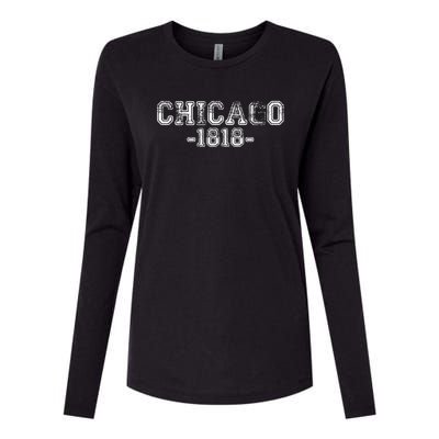 Chicago 1818 Retro Womens Cotton Relaxed Long Sleeve T-Shirt