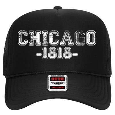 Chicago 1818 Retro High Crown Mesh Back Trucker Hat