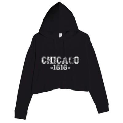 Chicago 1818 Retro Crop Fleece Hoodie