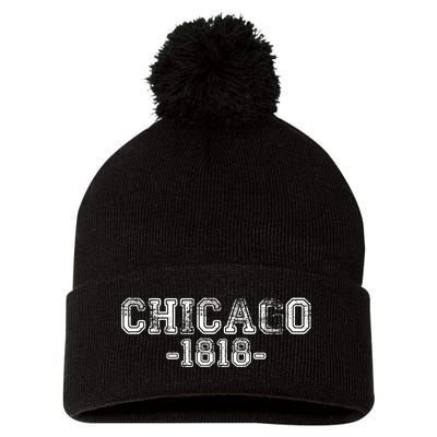 Chicago 1818 Retro Pom Pom 12in Knit Beanie