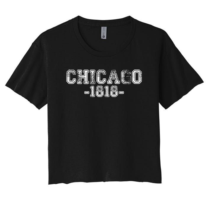 Chicago 1818 Retro Women's Crop Top Tee