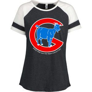 Chicago Billy Goat Since 1908 May the Tradition Live On Enza Ladies Jersey Colorblock Tee