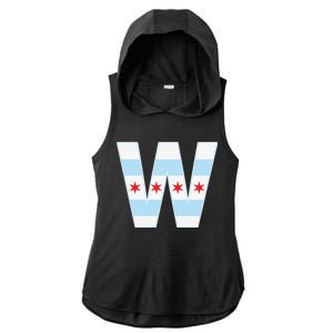 Chicago City Flag W Ladies PosiCharge Tri-Blend Wicking Draft Hoodie Tank