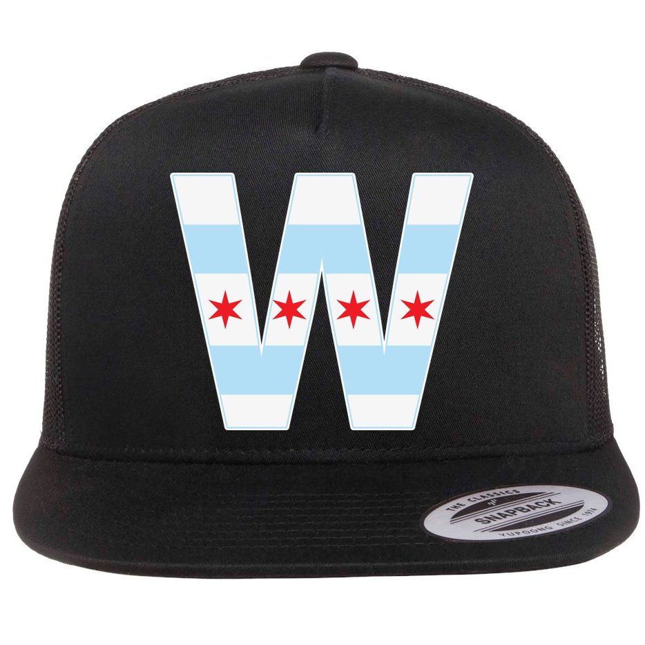 Chicago City Flag W Flat Bill Trucker Hat