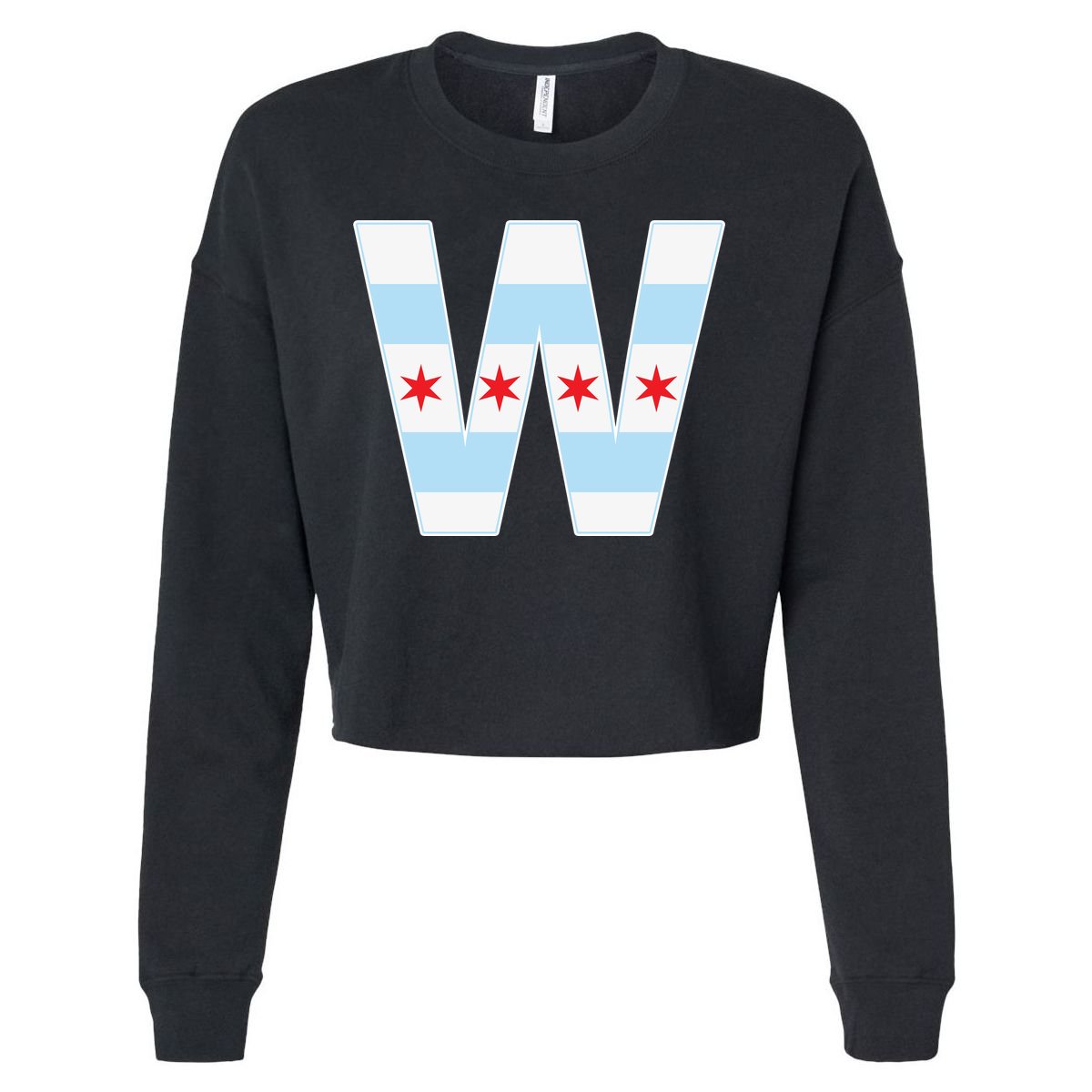 Chicago City Flag W Cropped Pullover Crew