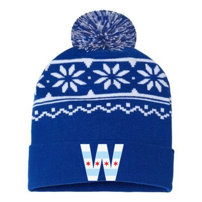 Chicago City Flag W USA-Made Snowflake Beanie