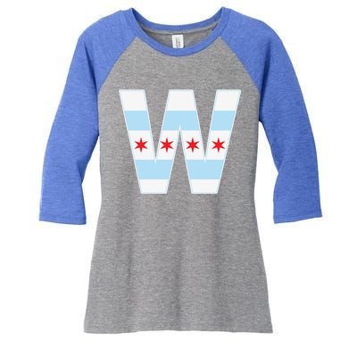 Chicago City Flag W Women's Tri-Blend 3/4-Sleeve Raglan Shirt