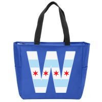 Chicago City Flag W Zip Tote Bag