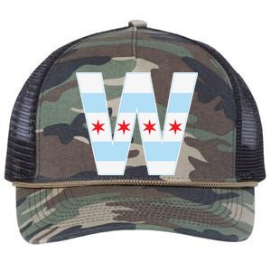 Chicago City Flag W Retro Rope Trucker Hat Cap