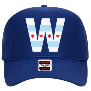 Chicago City Flag W High Crown Mesh Back Trucker Hat