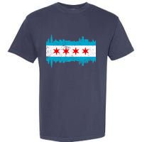 Chicago City Skyline Flag Vintage Garment-Dyed Heavyweight T-Shirt