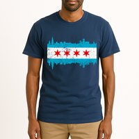 Chicago City Skyline Flag Vintage Tall T-Shirt
