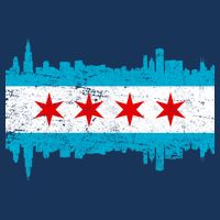 Chicago City Skyline Flag Vintage Tall T-Shirt