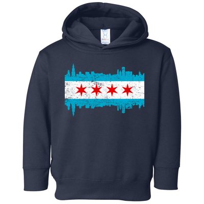 Chicago City Skyline Flag Vintage Toddler Hoodie