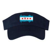 Chicago City Skyline Flag Vintage Valucap Bio-Washed Visor