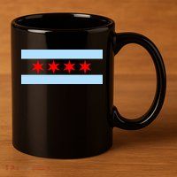 Chicago Flag 11oz C Handle Ceramic Mug