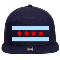 Chicago Flag 7 Panel Mesh Trucker Snapback Hat