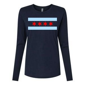 Chicago Flag Womens Cotton Relaxed Long Sleeve T-Shirt