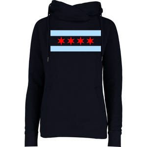 Chicago Flag Womens Funnel Neck Pullover Hood