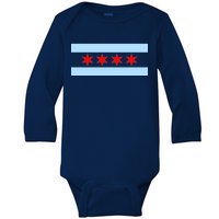 Chicago Flag Baby Long Sleeve Bodysuit