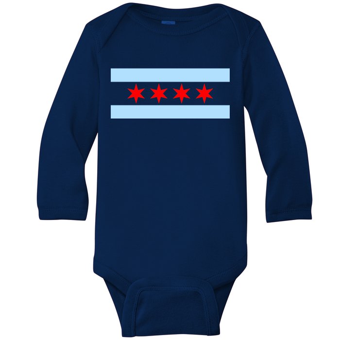 Chicago Flag Baby Long Sleeve Bodysuit