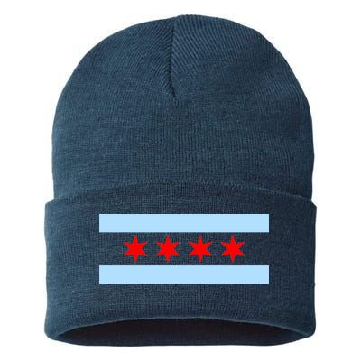 Chicago Flag Sustainable Knit Beanie