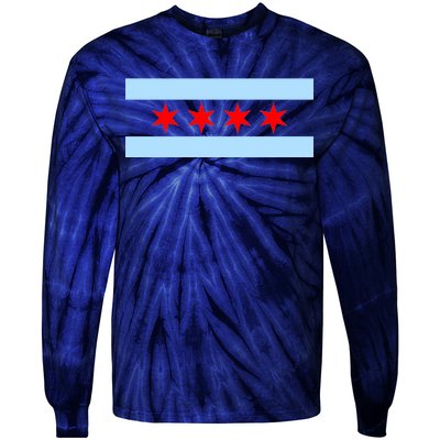 Chicago Flag Tie-Dye Long Sleeve Shirt