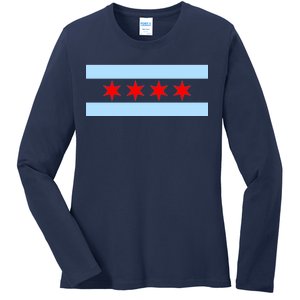 Chicago Flag Ladies Long Sleeve Shirt