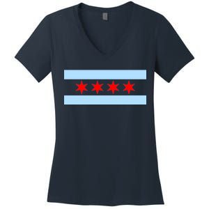 Chicago Flag Women's V-Neck T-Shirt