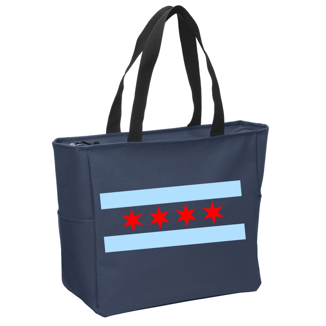 Chicago Flag Zip Tote Bag