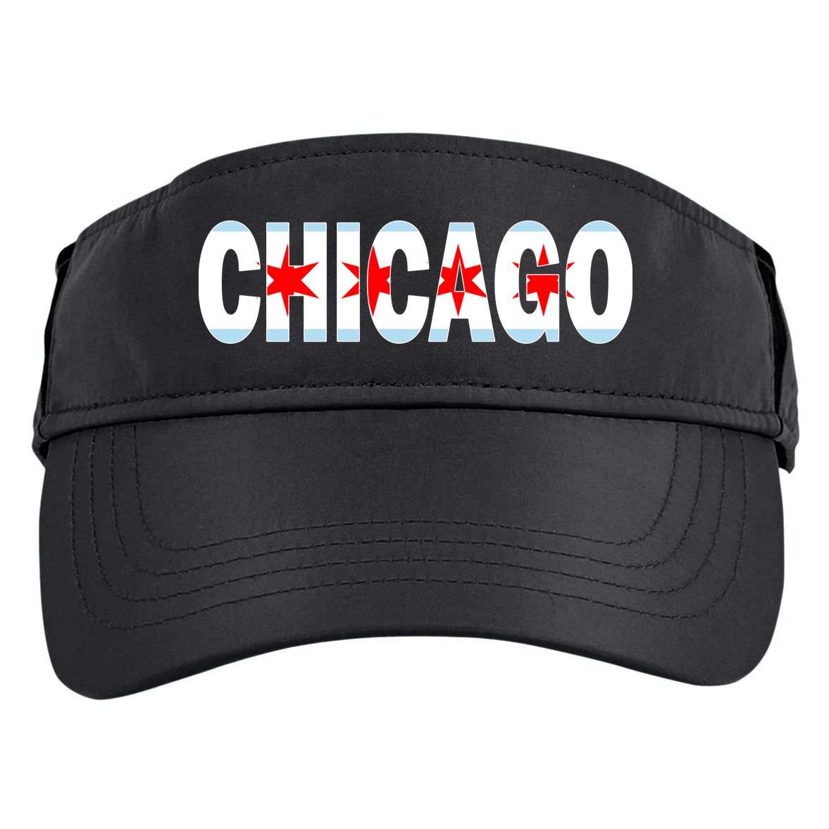 Chicago Flag Star Logo Adult Drive Performance Visor